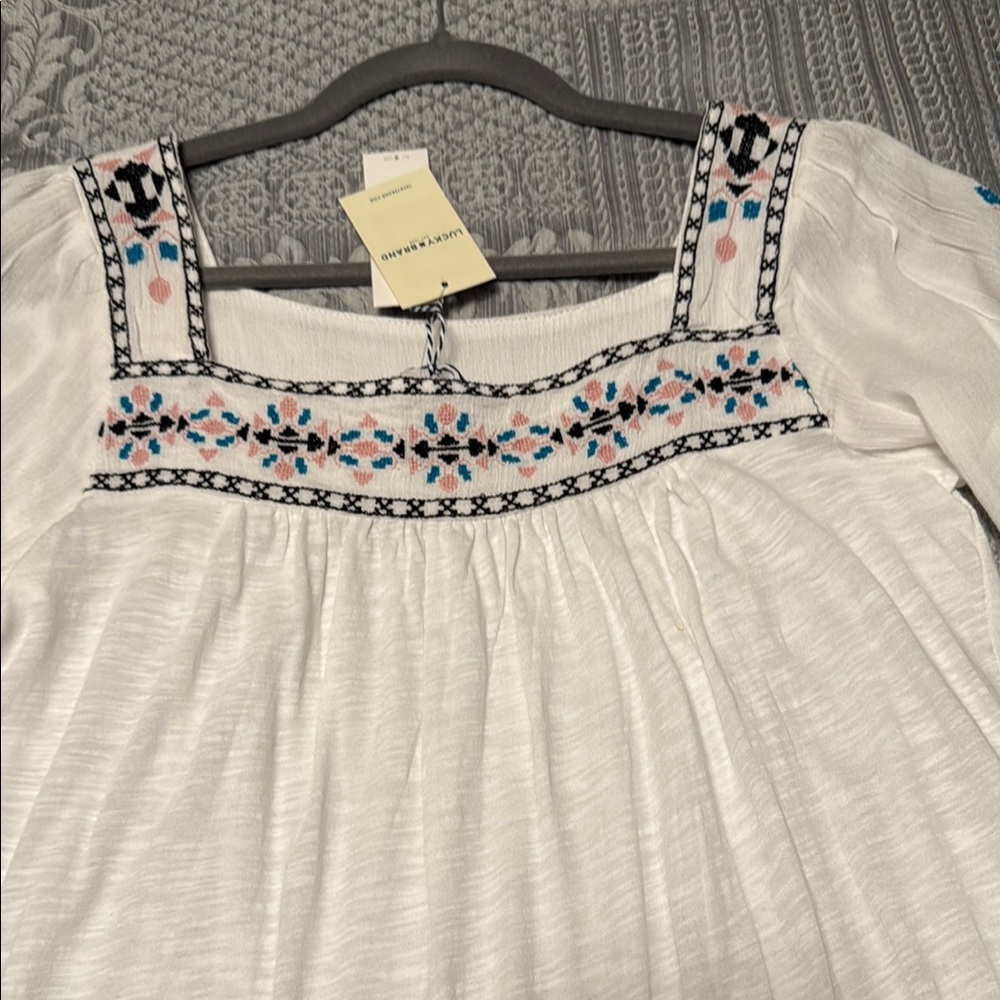 Lucky Brand Women’s Top with Embroidery NWT
